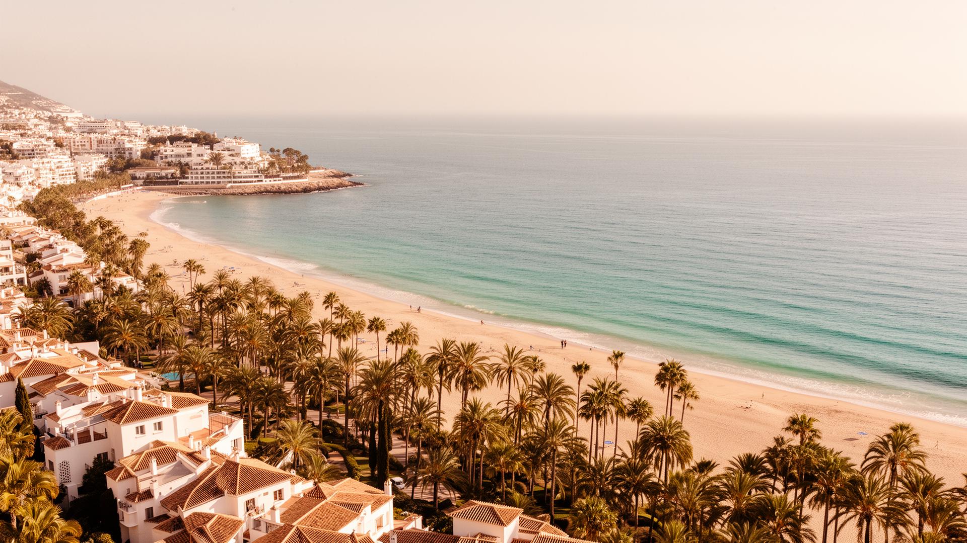 Marbella coastline aerial view
